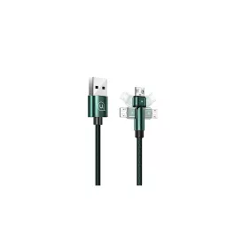   USAMS Braided Rotating kábel U60 2A microUSB 1m SJ478USB02 (US-SJ478) zöld