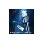 USAMS Braided Rotating kábel U60 2A microUSB 1m SJ478USB02 (US-SJ478) zöld