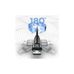 USAMS Braided Rotating kábel U60 2A microUSB 1m SJ478USB02 (US-SJ478) zöld