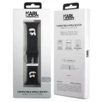 Karl Lagerfeld óraszíj fekete KLAWLSLKCNK Apple Watch 42mm (S1-S3) / 44mm / 45mm / 46mm / 49mm készülékhez