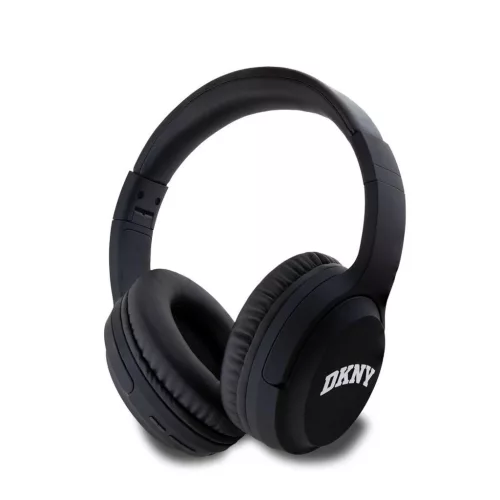 DKNY PU bőr Arch Logo vezeték nélküli fejhallgató fekete