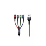 USAMS Braided U26 4-in-1 kábel 3m 2A Fast Charge (2xLightning/microUSB/USB-C) SJ413USB01 (US-SJ413)