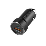 Forever CC-06 PD QC autós töltő, 1× USB-C, 1× USB, 20W, fekete