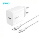 BWOO CDA233 PD 20W fali töltő 1x USB-C csatlakozóval és USB-C–USB-C kábellel, fehér