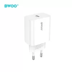 BWOO CDA233 PD 20W fali töltő 1x USB-C csatlakozóval és USB-C–USB-C kábellel, fehér