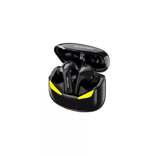 Awei T35 bluetooth fülhallgató SZTEREO (v5.0, TWS, mikrofon, zajszűrő, gamer, vízálló + töltőtok) FEKETE (T35_B)