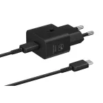 Samsung Töltő szett USB-C adapter QC Type-C kábellel 25W fekete (EP-T2510XBE)