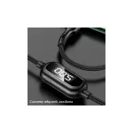 USAMS Braided U48 Lightning kábel 1.2m 2A gyorstöltéssel LED-del SJ423USB02 (US-SJ423) zöld