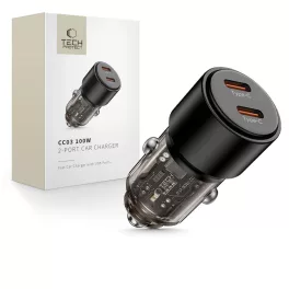TECH-PROTECT CC03 2-portos autós töltő PD 100W fekete