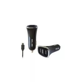 Ład. sam. Beline 3xUSB + microUSB 4A töltő fekete