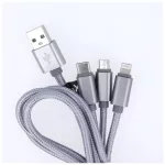 Maxlife 3in1 töltőkábel USB to Micro USB / Type-c / Lightning 1M 2,1A szürke