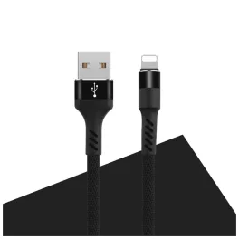Maxlife MXUC-01 USB–Lightning kábel 1,0 m 2A fekete nylon