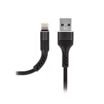 Maxlife MXUC-01 USB–Lightning kábel 1,0 m 2A fekete nylon