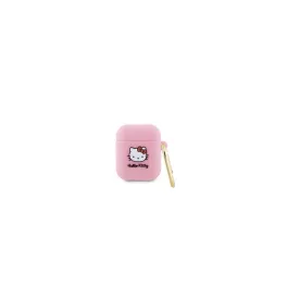   Hello Kitty Liquid Silicone 3D Kitty Head Logo AirPods 1/2 tok, rózsaszín (HKA23DKHSP)