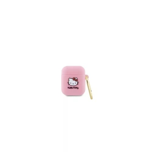 Hello Kitty Liquid Silicone 3D Kitty Head Logo AirPods 1/2 tok, rózsaszín (HKA23DKHSP)