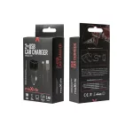Maxlife MXCC-01 autós töltő 2 x USB 2,4 A + USB-C kábel fekete