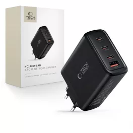   TECH-PROTECT NC140W-GAN 4-portos hálózati töltő PD 140W / QC3.0 fekete