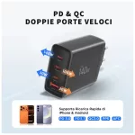 TECH-PROTECT NC140W-GAN 4-portos hálózati töltő PD 140W / QC3.0 fekete