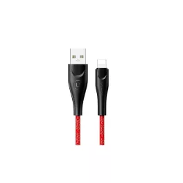  USAMS Braided U41 Lightning kábel 1m 2A Fast Charge SJ391USB02 (US-SJ391) piros