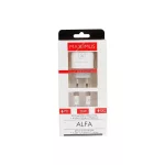 MX ALFA fali töltő 20W PD+QC USB-A és USB-C kimenettel + 20W PD USB-C–USB-C kábel, fehér