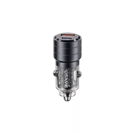   USAMS C36 autós töltő USB-A + USB-C aljzat (5V/3A, 95W, PD gyorstöltő) fekete (CC176CC01)