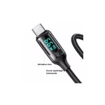 USAMS Fonott Kábel U78 USB-C 1.2m LED 6A Gyors Töltés fehér SJ544USB02 (US-SJ544)