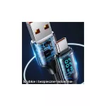 USAMS Fonott Kábel U78 USB-C 1.2m LED 6A Gyors Töltés fehér SJ544USB02 (US-SJ544)