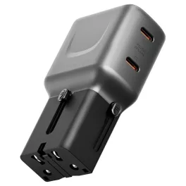   Energea TravelGo Adapter 45 2xUSB-C 45W fali töltő grafit fekete