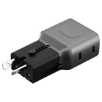 Energea TravelGo Adapter 45 2xUSB-C 45W fali töltő grafit fekete