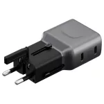 Energea TravelGo Adapter 45 2xUSB-C 45W fali töltő grafit fekete