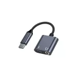 Beline osztó adapter USB-C-ről USB-C/Jack 3.5mm, 60W DAC BLNAA01 fekete