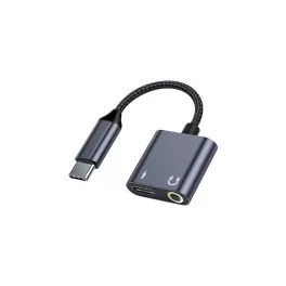   Beline osztó adapter USB-C-ről USB-C/Jack 3.5mm, 60W DAC BLNAA01 fekete