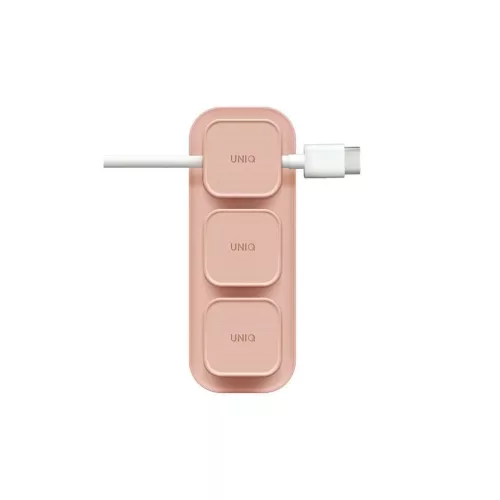 UNIQ Pod Mag mágneses kábelrendező + base halvány rózsaszín