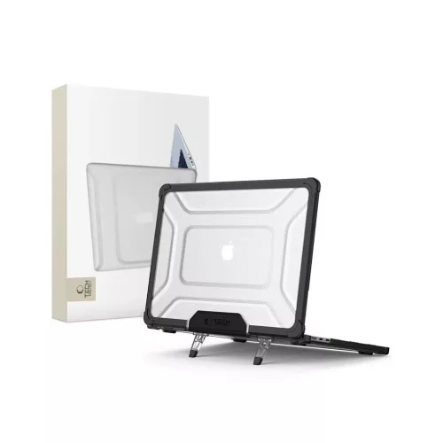 TECH-PROTECT SMARTSHELL PRO MacBook Air 13 tok készülékhez M2 / M3 / M4 / 2023-2025 fekete / átlátszó