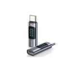 USAMS AU18 USB-C–USB-C adapter digitális kijelzővel 100W acél/alumínium SJ682TC01 (US-SJ682)