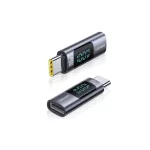 USAMS AU18 USB-C–USB-C adapter digitális kijelzővel 100W acél/alumínium SJ682TC01 (US-SJ682)
