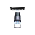 USAMS AU18 USB-C–USB-C adapter digitális kijelzővel 100W acél/alumínium SJ682TC01 (US-SJ682)