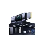 USAMS AU18 USB-C–USB-C adapter digitális kijelzővel 100W acél/alumínium SJ682TC01 (US-SJ682)