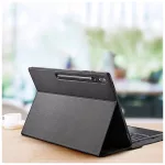 DUX DUCIS DK összecsukható tok Samsung Tab S10 Ultra/S9 Ultra/S8 Ultra készülékhez háttérvilágításos vezeték nélküli billentyűzettel fekete