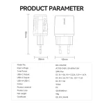 BWOO CDA182 QC 38W fali töltő 1x USB-A + 1x USB-C fehér