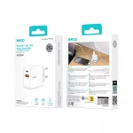 BWOO CDA182 QC 38W fali töltő 1x USB-A + 1x USB-C fehér