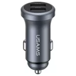 USAMS CC320 Alumínium autós töltő 2.4A 2xUSB-A tarnish