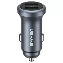USAMS CC320 Alumínium autós töltő 2.4A 2xUSB-A tarnish