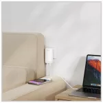 4smarts FlatPlug Slim Dual fali töltő 65W GaN 2xUSB-C fehér