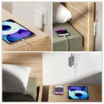 4smarts FlatPlug Slim Dual fali töltő 65W GaN 2xUSB-C fehér