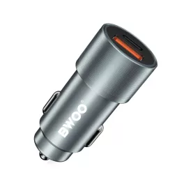   BWOO BO-CC73 PD autós töltő 1x USB-C és 1x USB-A port 38W ezüst