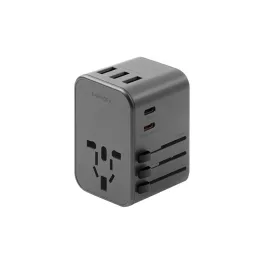   ENERGEA fali töltő 3xUSB + 2xUSB-C PD-PPS-QC 3.0 35.5W 3A2C 4-in-1 adapter US/AU/EU/UK gunmetal szürke