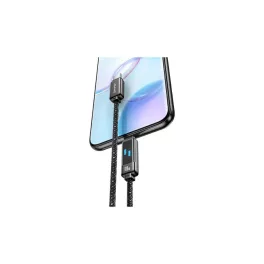   USAMS USB-C to USB-C kábel 100W, 1.2m cink ötvözet, gyors töltést támogató adatkábel Meteor Series SJ744USB0