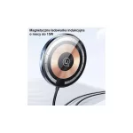 USAMS mágneses vezeték nélküli tartó US-CD164 15W 2-in-1 légbeömlőhöz átlátszó CD164DZ02