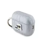 Karl Lagerfeld PU Embossed Karl and Choupette Heads tok AirPods Pro 2 készülékhez ezüst